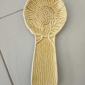 Bordallo Pinheiro Sunflower Mustard Yellow Spoon Rest(RARE) Portugal Majolica